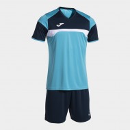 Kit echipament fotbal Danubio III, Turcoaz Fluo/Bleumarin, JOMA