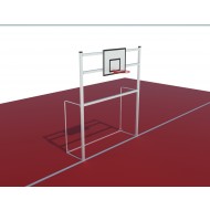 Poarta de fotbal 3x2m din aluminiu, cu consola baschet