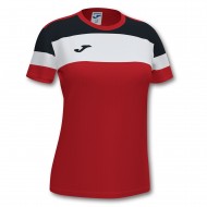 Tricou dama, 65% Poliester, 35% Bumbac, Crew IV, JOMA, Rosu/Negru, marime L - EOL