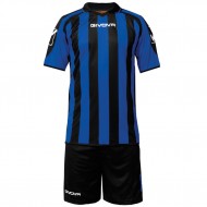 Echipament fotbal KIT SUPPORTER, NEGRU/ALBASTRU, marime XL - EOL