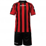 Echipament fotbal KIT SUPPORTER, NEGRU/ROSU, marime XS - EOL