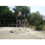 Poarta de fotbal 3x2m din otel, cu panou de baschet