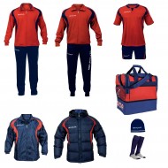 Set complet echipament fotbal BOX Givova, Rosu-Albastru, marime 3XS - EOL