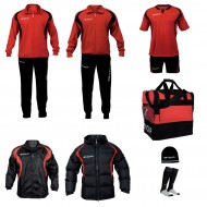 Set complet echipament fotbal BOX Givova, Rosu-Negru, marime 3XS - EOL