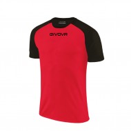 Set echipament fotbal, tricou Capo, sort si jambiere, GIVOVA, tricou Rosu/Negru, sort Negru, S - EOL