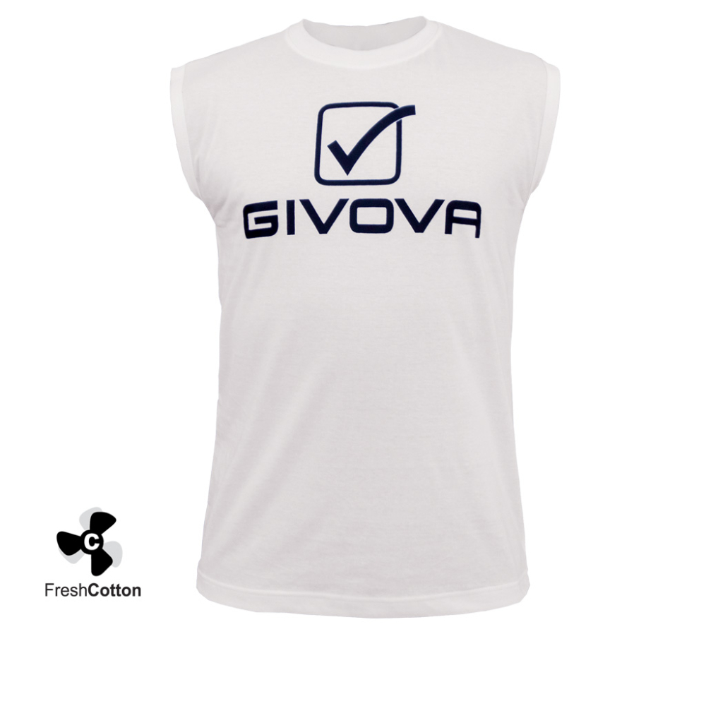 Tricou fara maneci din bumbac, logo mare, GIVOVA-0