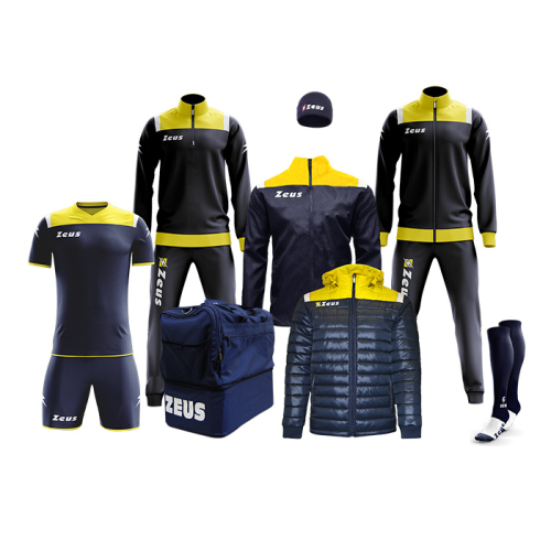 Echipament fotbal complet, Box Vesuvio - Bleumarin / Galben, ZEUS-0