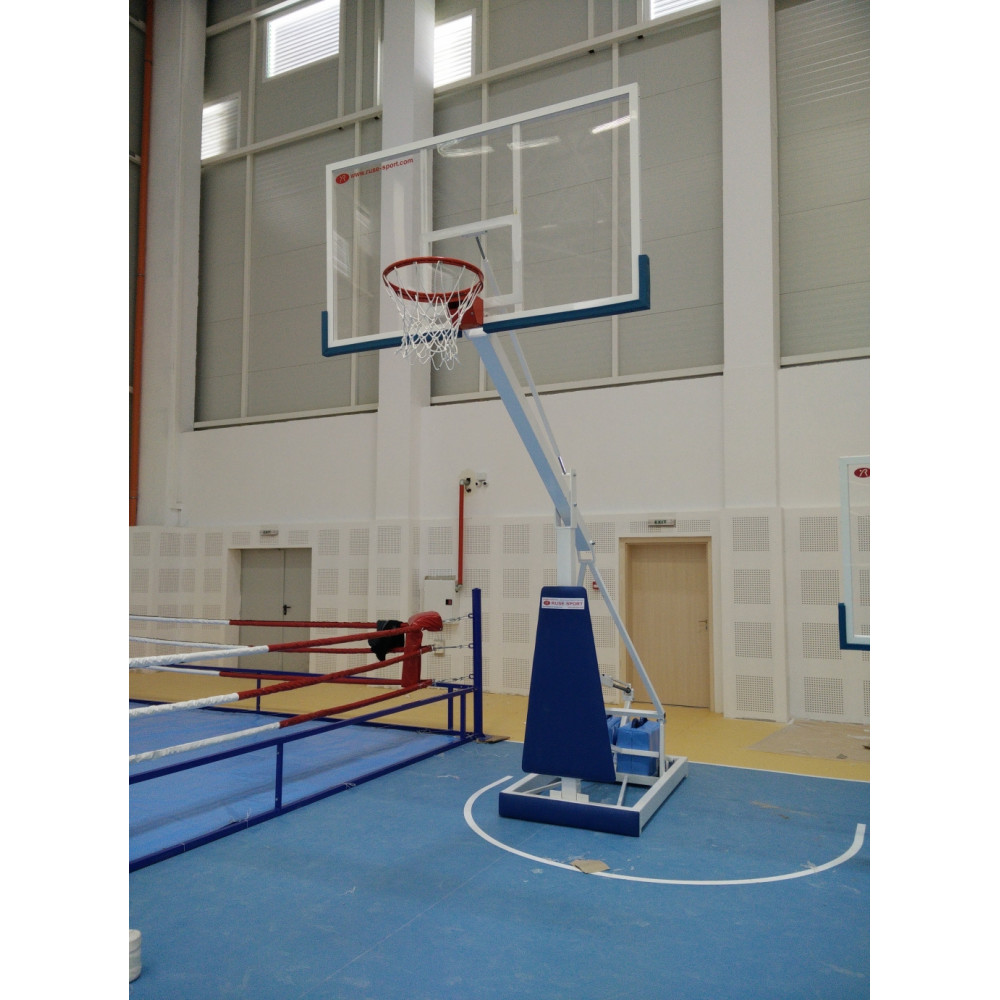 Suport mobil pentru baschet cu panou din plexiglas, pentru interior-0