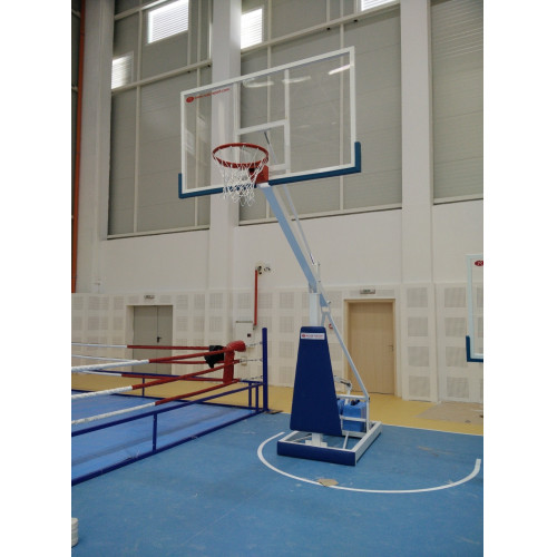 Suport mobil pentru baschet cu panou din plexiglas, pentru interior-0