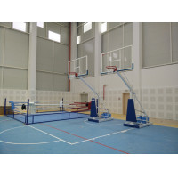 Suport mobil pentru baschet cu panou din plexiglas, pentru interior-18793