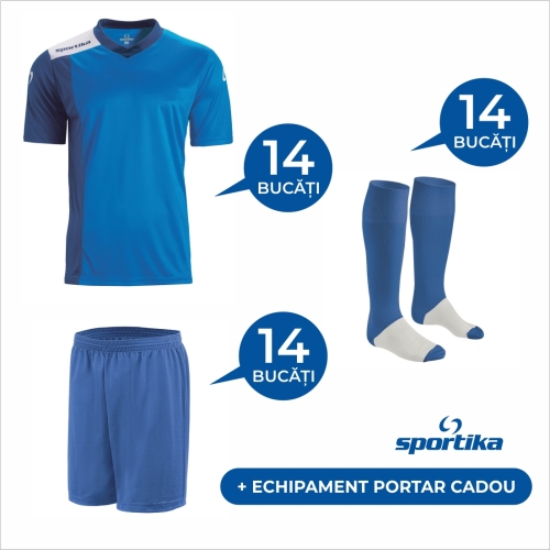 Set echipament fotbal SPORTIKA (14 buc.) + Echipament Portar Cadou, CONCEPT 2-0