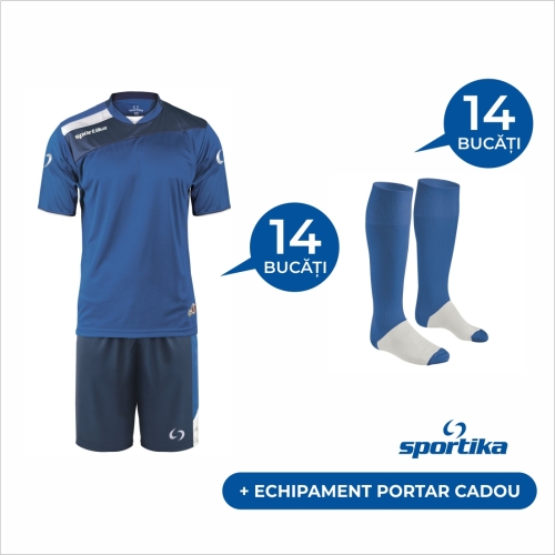 Set echipament fotbal SPORTIKA (14 buc.) + Echipament Portar Cadou, CONCEPT 3-0