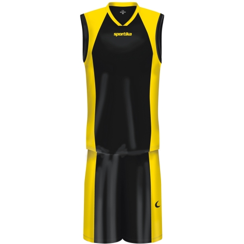 Echipament baschet Kit Orlando SPORTIKA, negru/galben M - EOL-0
