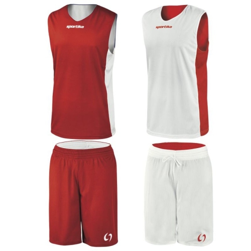 Echipament baschet Kit Assen SPORTIKA, rosu/alb L - EOL-0