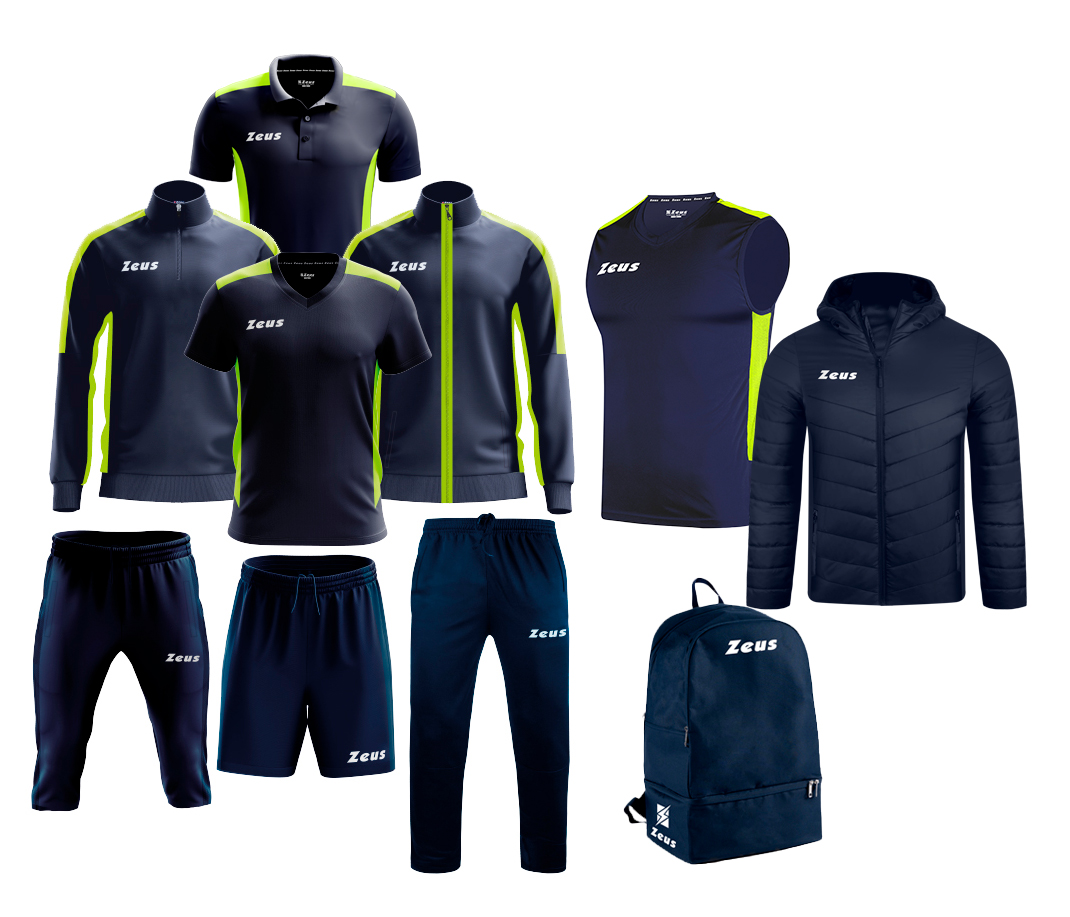 Echipament complet fotbal Box Start Bleumarin/Galben Fluo, ZEUS-0 Echipament complet fotbal Box Start Bleumarin/Galben Fluo, ZEUS-0