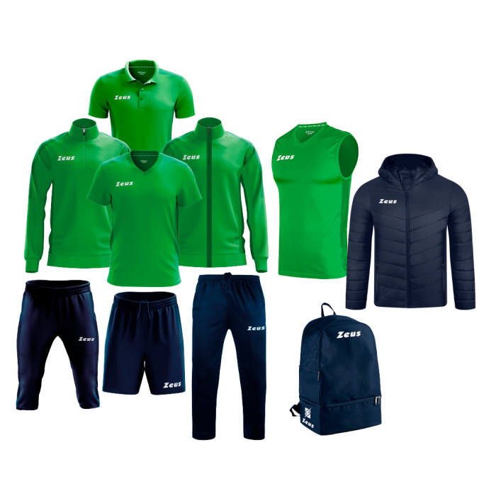 Echipament complet fotbal Box Start Verde/Bleumarin, ZEUS-0