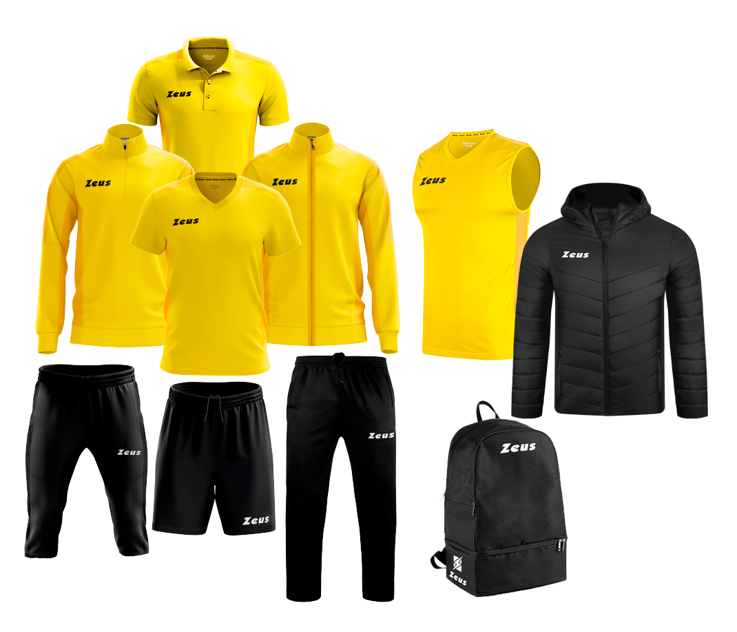Echipament complet fotbal Box Start Galben/Negru, ZEUS-0 Echipament complet fotbal Box Start Galben/Negru, ZEUS-0