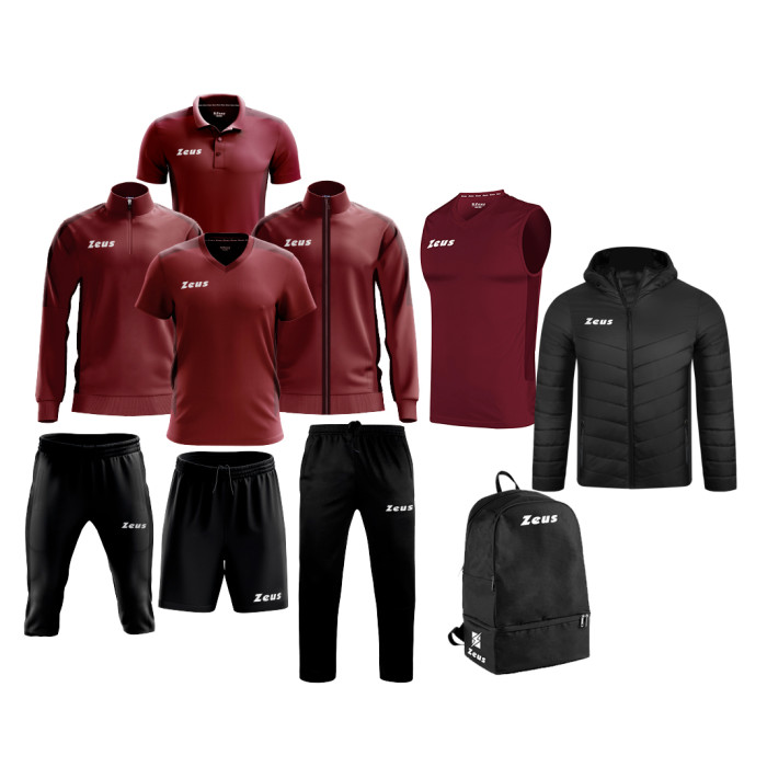 Echipament complet fotbal Box Start Burgundy/Negru, ZEUS-0