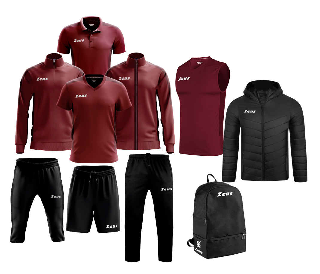 Echipament complet fotbal Box Start Burgundy/Negru, ZEUS-0 Echipament complet fotbal Box Start Burgundy/Negru, ZEUS-0