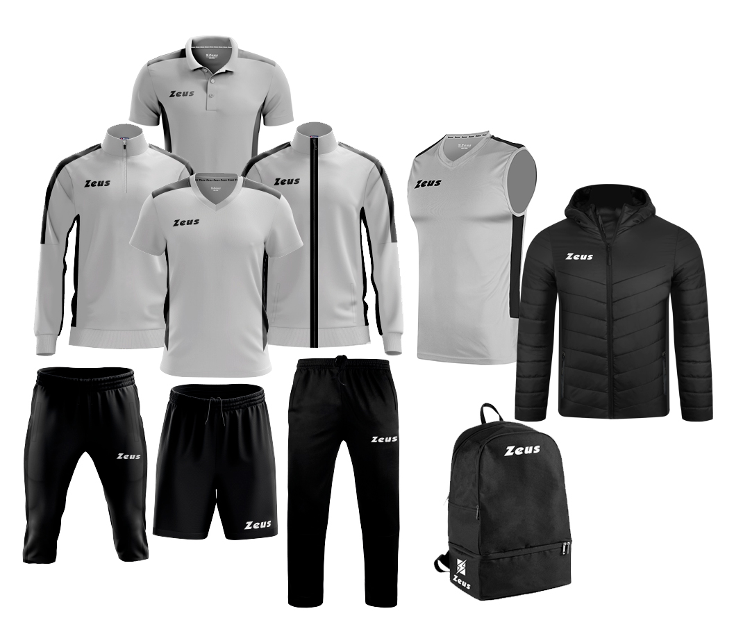 Echipament complet fotbal Box Start Gri/Negru, ZEUS-0 Echipament complet fotbal Box Start Gri/Negru, ZEUS-0