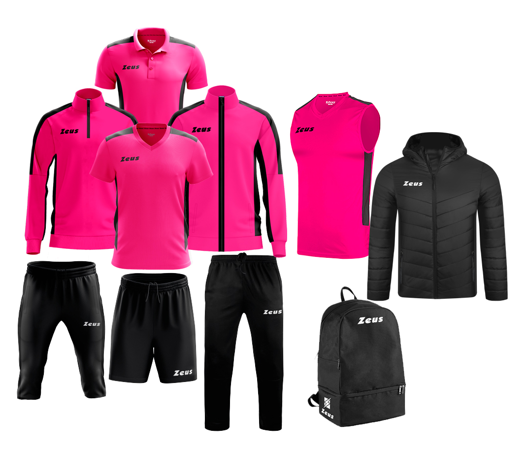 Echipament complet fotbal Box Start Roz Fluo/Negru, ZEUS-0 Echipament complet fotbal Box Start Roz Fluo/Negru, ZEUS-0