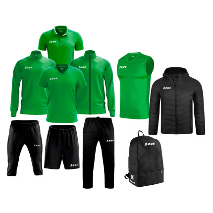 Echipament complet fotbal Box Start Line Verde/Negru, ZEUS-0