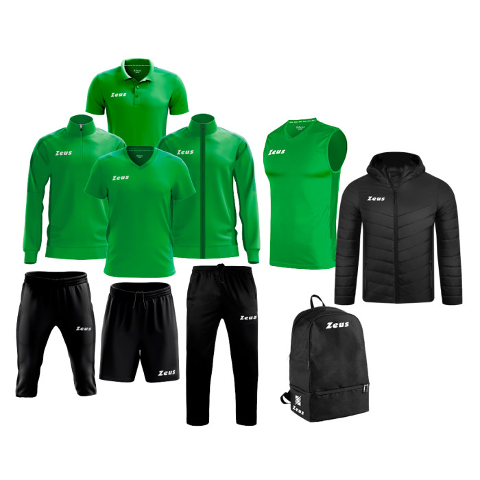Echipament complet fotbal Box Start Line Verde/Negru, ZEUS-0