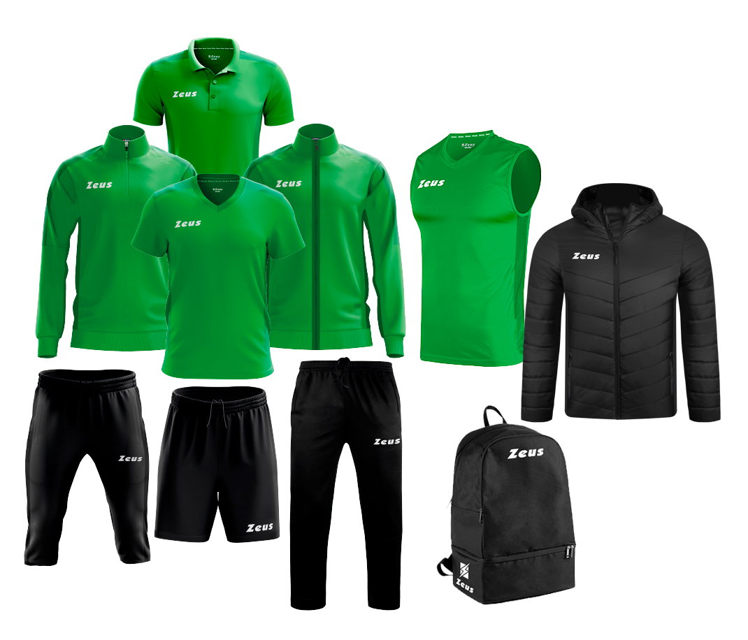 Echipament complet fotbal Box Start Line Verde/Negru, ZEUS-0 Echipament complet fotbal Box Start Line Verde/Negru, ZEUS-0