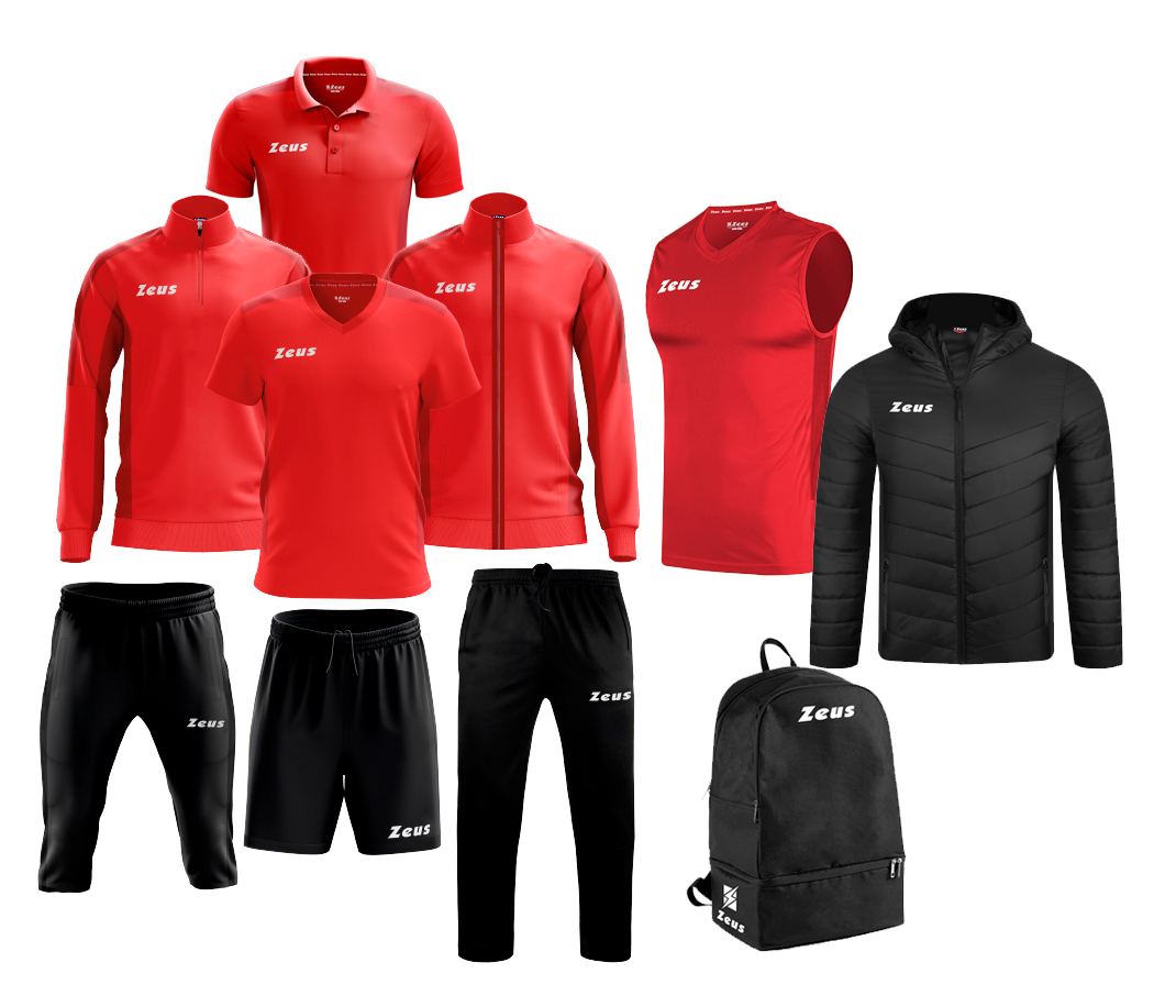 Echipament complet fotbal Box Start Rosu/Negru, ZEUS-0 Echipament complet fotbal Box Start Rosu/Negru, ZEUS-0
