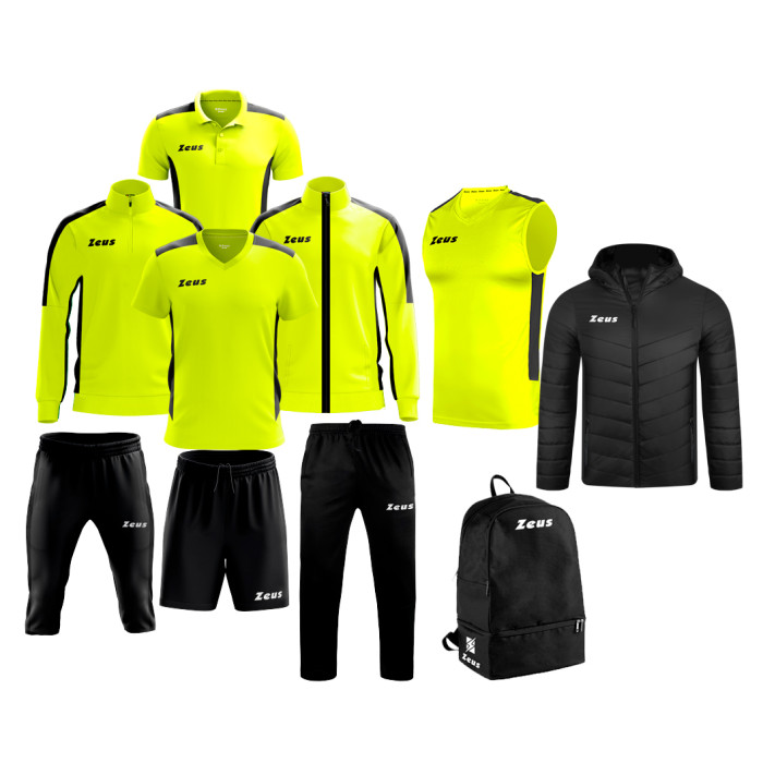 Echipament complet fotbal Box Start Line Galben Fluo/Negru, ZEUS-0