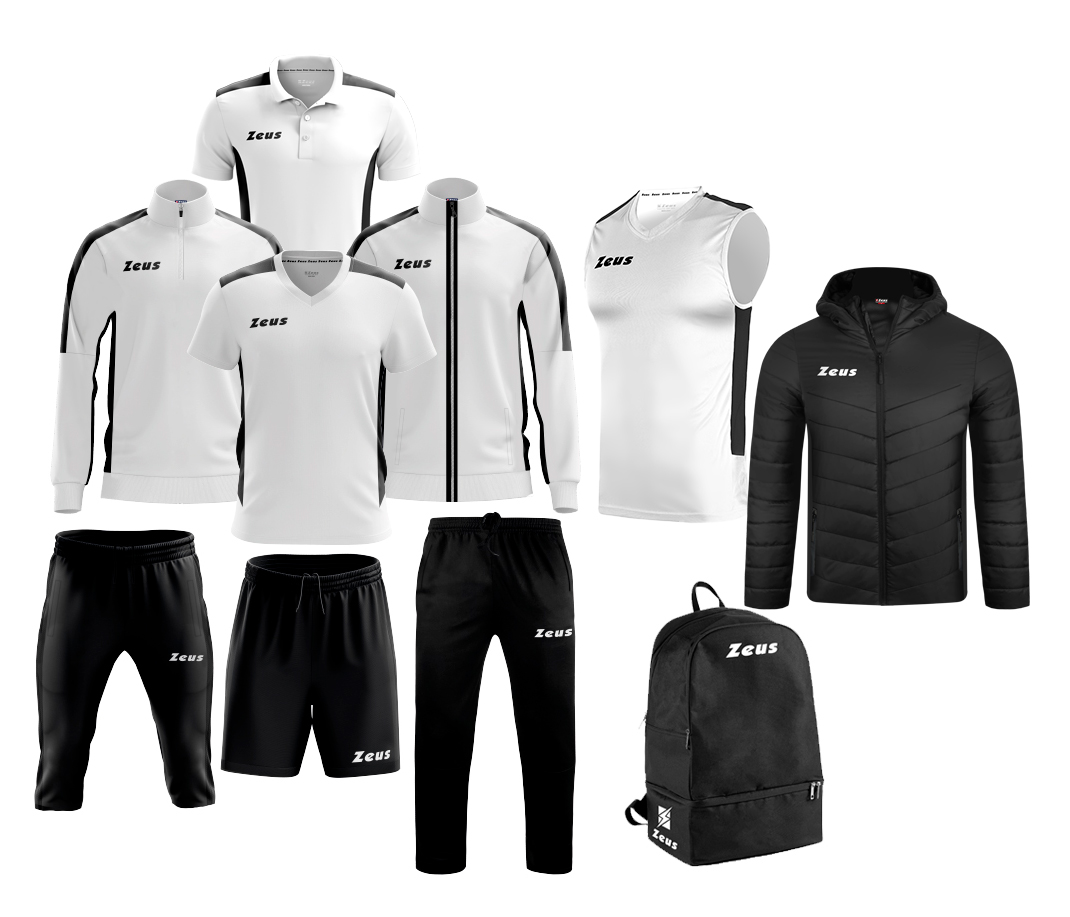 Echipament complet fotbal Box Start Alb/Negru, ZEUS-0 Echipament complet fotbal Box Start Alb/Negru, ZEUS-0