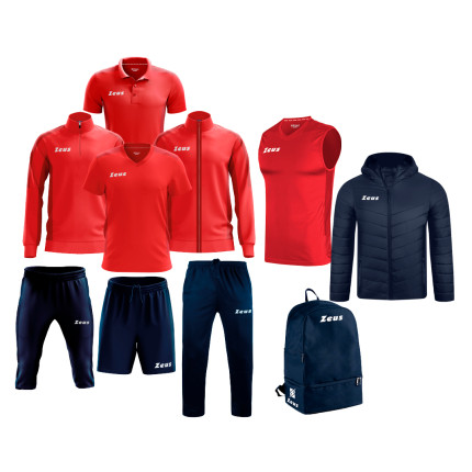 Echipament complet fotbal Box Start Line Rosu/Bleumarin, ZEUS-0