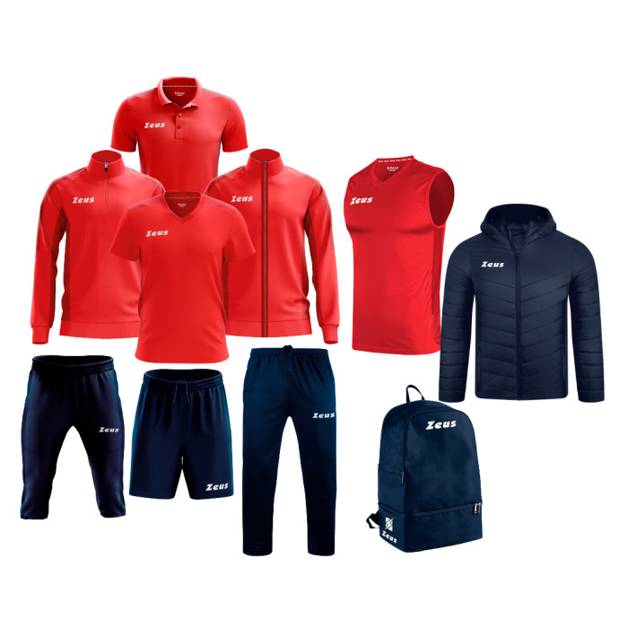 Echipament complet fotbal Box Start Line Rosu/Bleumarin, ZEUS-0