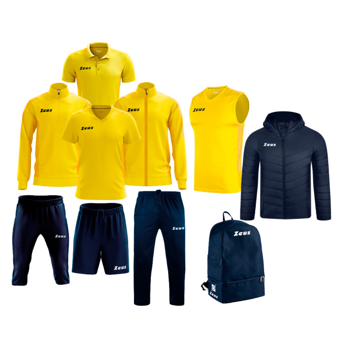 Echipament complet fotbal Box Start Line Galben/Bleumarin, ZEUS-0