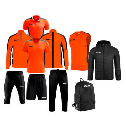 Echipament complet fotbal Box Start Line Portocaliu Fluo, ZEUS-0
