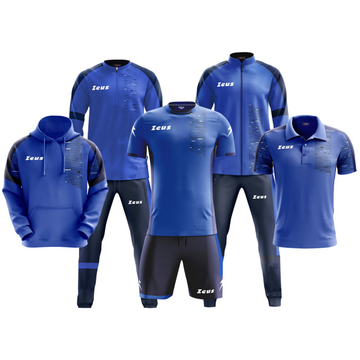 Echipament complet fotbal Box Glitch Royal/Bleumarin, ZEUS-0